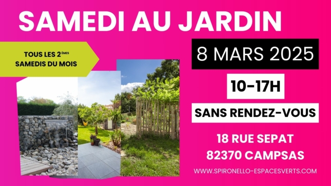 samedi au jardin portes ouvertes spironello espaces verts 8 mars 2025